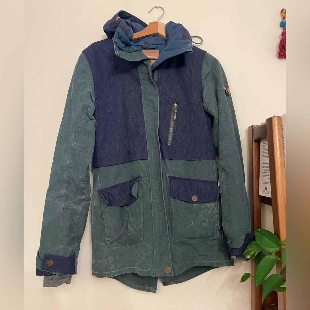 Roxy Snowboard / Ski Green Denim Jacket Size XS